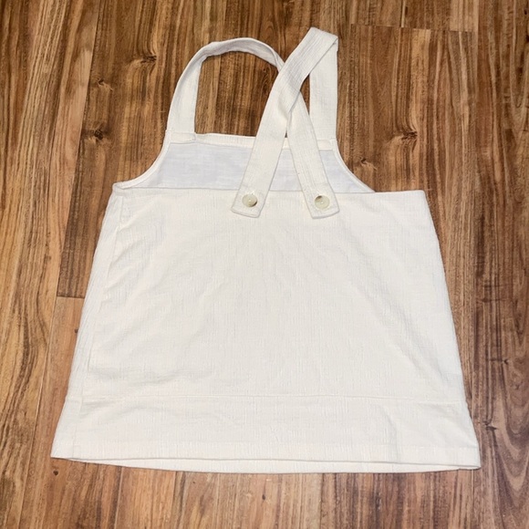Madewell women’s medium 8 10 tank top shirt cream beige cross back solid basic - Picture 3 of 8